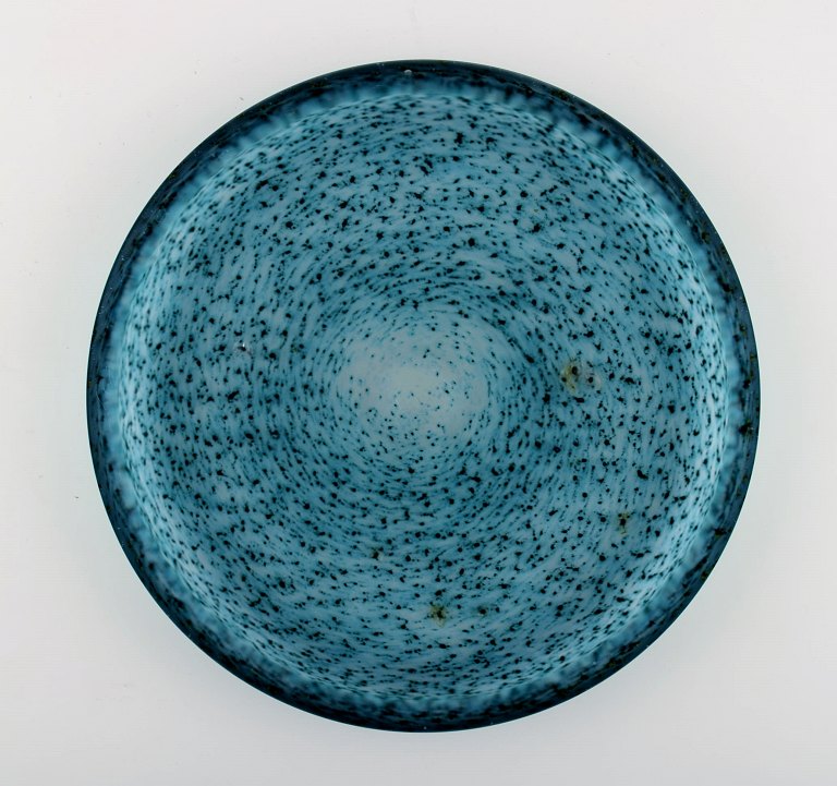Hadeland, Norway blue art glass dish, 1950s.
