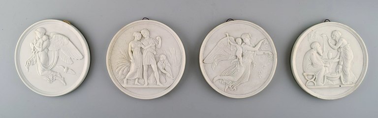 4 antique biscuit plaques / plaques after Thorvaldsen, B&G (Bing & Grondahl)