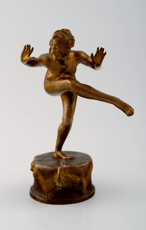 Franz Xavier Bergman style. Figurative bronze sculpture - Erotic Dancer.