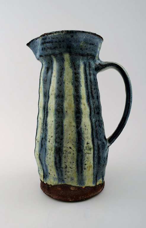 Ulla Hansen (born 1953) own studio. 
Unique Pottery Jug.
Denmark mid 20 c. design.