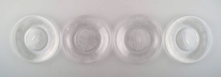 Four Finnish art glass plates.
1960s. Finnish design.