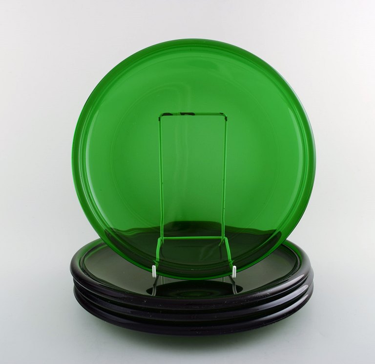 4 large plates in green art glass, Josef Frank.
Reijmyre / Gullaskruf.