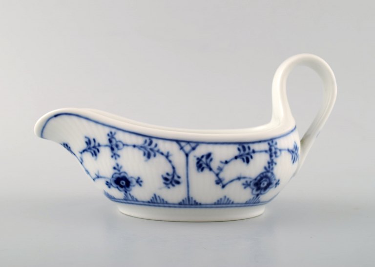 Blue fluted plain gravy boat from Royal Copenhagen. 
Decoration number: 1/2040.