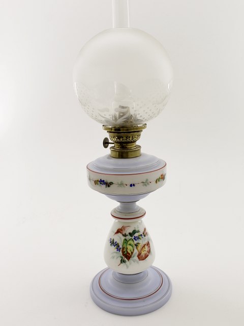 Opaline oil lamp