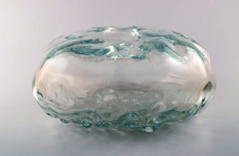 Large unique Per Lütken for Holmegaard, Lava vase in clear glass.
Denmark mid 20 c.