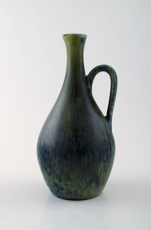 Carl Harry Stålhane, Rörstrand bottle vase with handle in stoneware.