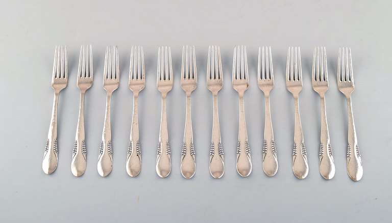 Danish silver (830), 
11 dinner forks.
