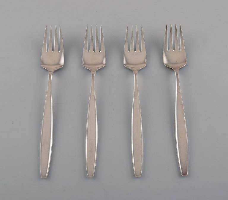 Georg Jensen Sterling Silver Cypress 4 pcs. dinner forks.
