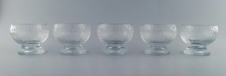 5 glas Iittala Ultima Thule glas-service, moderne finsk glas, designet af Tapio 
Wirkkala.