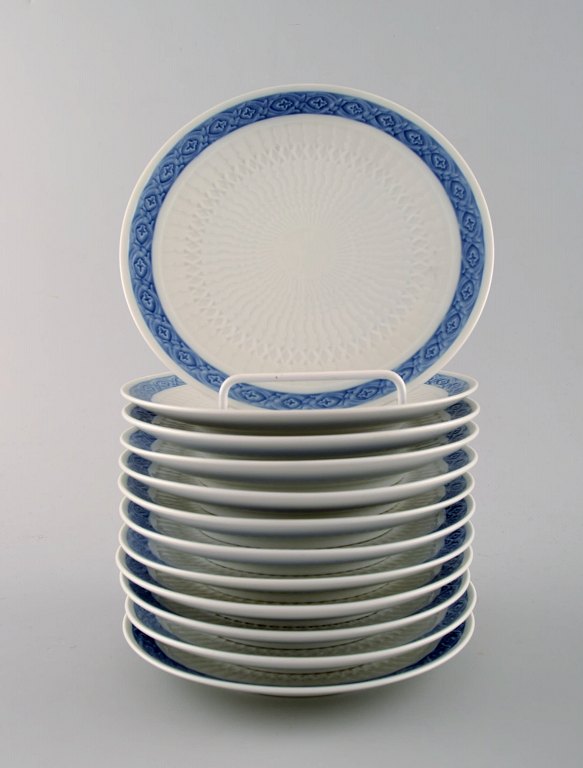 12 pcs. Royal Copenhagen Blue Fan, Cake Plates.
