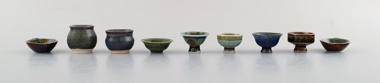 Collection of Höganäs, Sweden and others miniature vases, a total of 9.