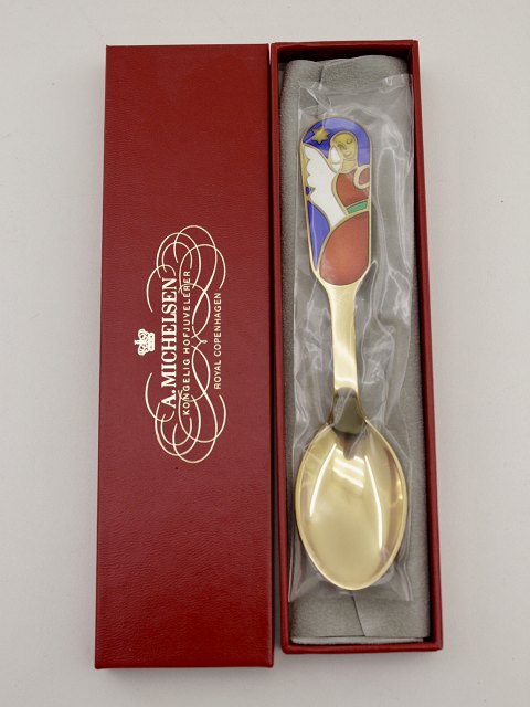 A Michelsen gold plated sterling silver Christmas spoon 1989 sold