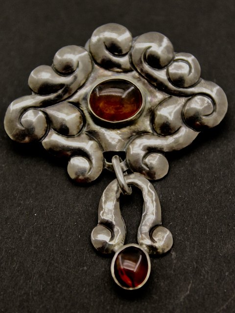 Sterling silver jugend brooch