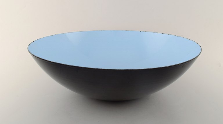 Krenit bowl by Herbert Krenchel. Black metal and turquoise enamel.
