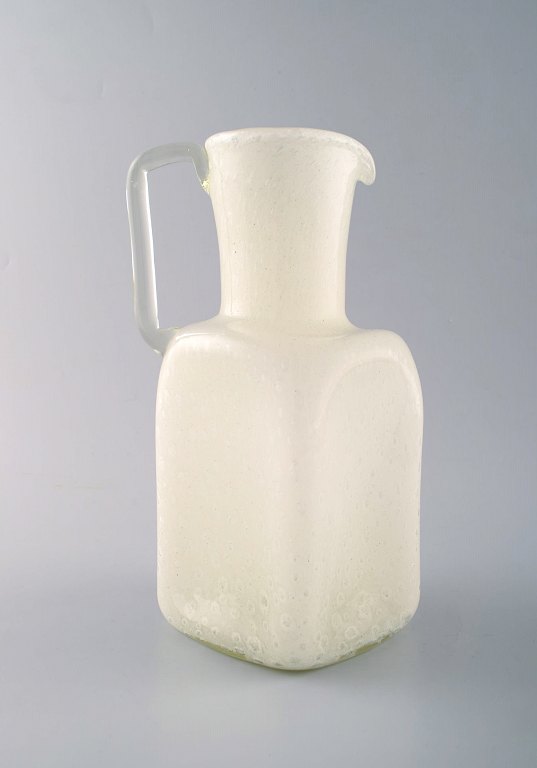 Murano pitcher with handle in light mouth blown artificial glass, 1960