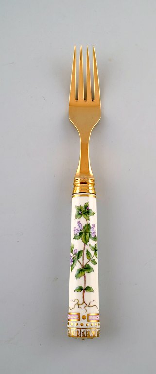Michelsen for Royal Copenhagen. "Flora Danica" lunch fork made of gold plated 
sterling silver.