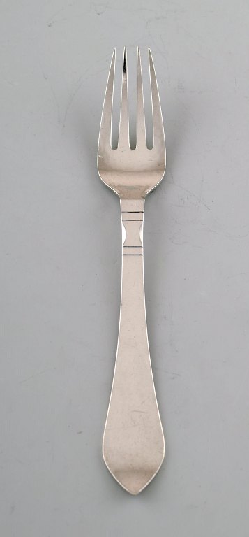 Georg Jensen Continental dinner fork, hand hammered. 
