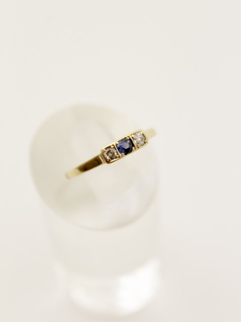 14 carat gold ring  with diamonds and sapphire sold