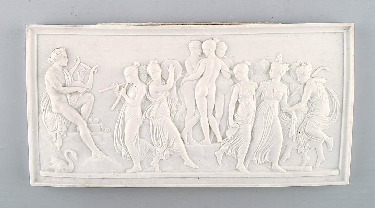 B&G after Thorvaldsen. Rare biscuit plaque. Dancing girls. Late 1800