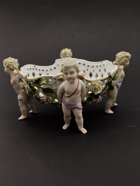 German jardiniere / bon bon bowl with flowers and putti