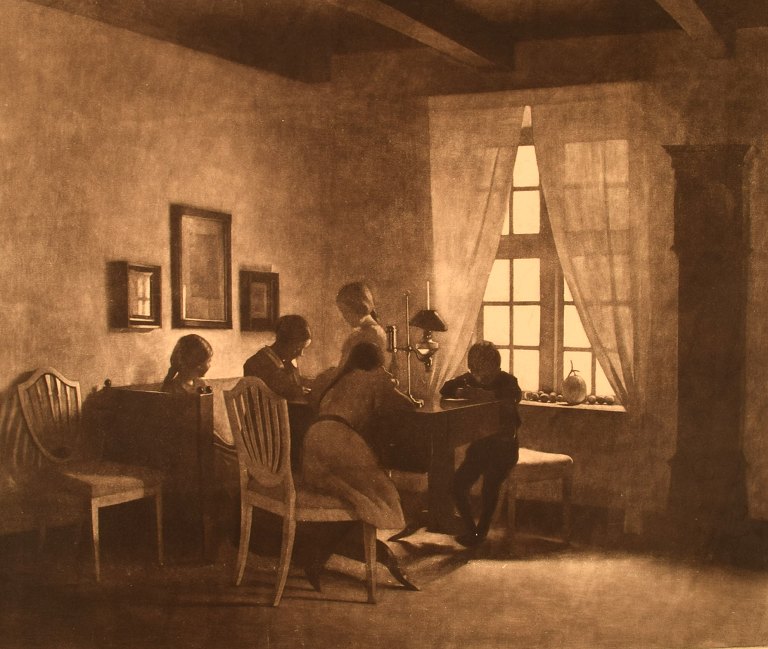 Peter Ilsted, f. Sakskøbing 1861, d. København 1933.
"En Regnvejrsdag". Radering. Ca. 1900.