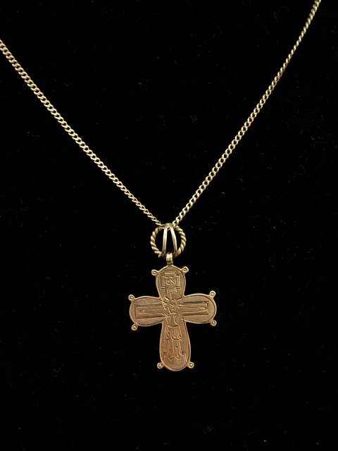 14 carat gold necklace 47.5 cm. and Dagmar cross solgt