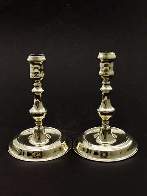 A pair of Naestved brass candlesticks