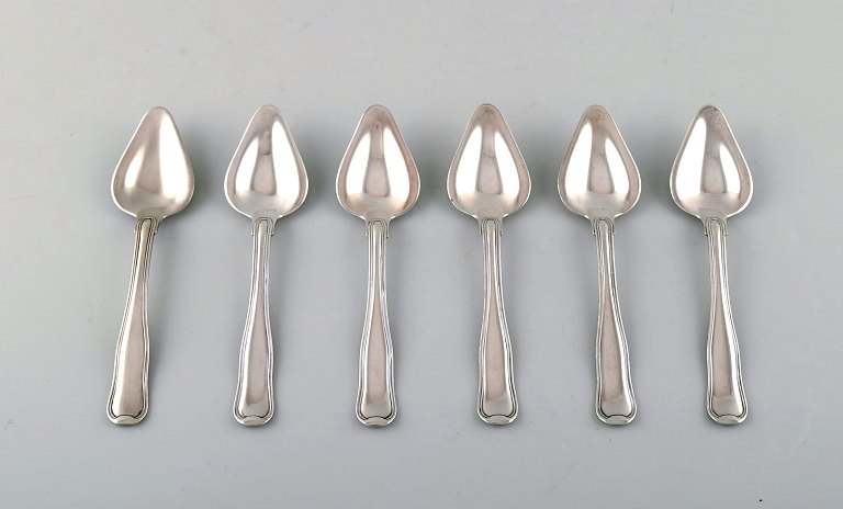 Georg Jensen Old Danish cutlery. Set of six grape fruit spoons in sterling 
silver.
