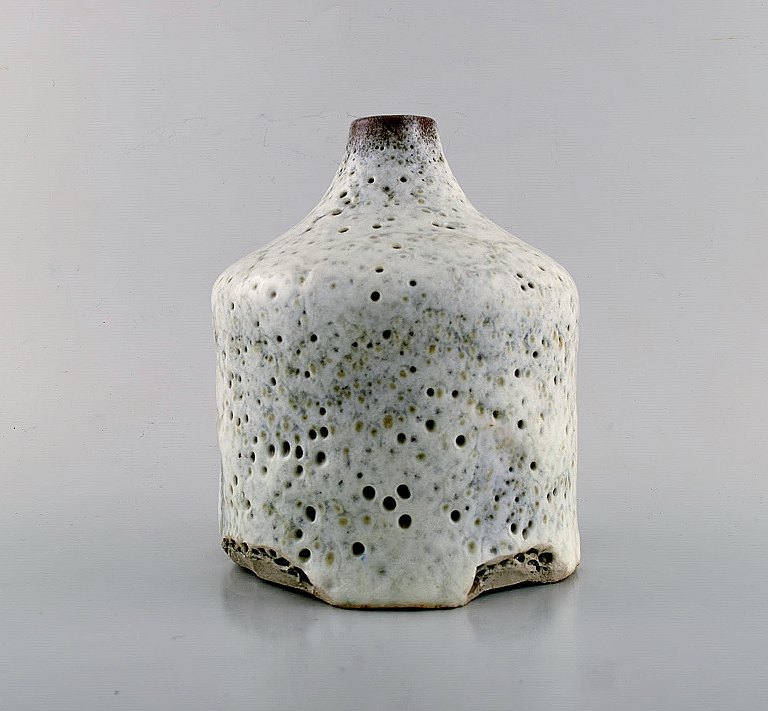 Conny Walther. Danish ceramist. Unique vase in glazed ceramics. organic form. 
Dated 1964.