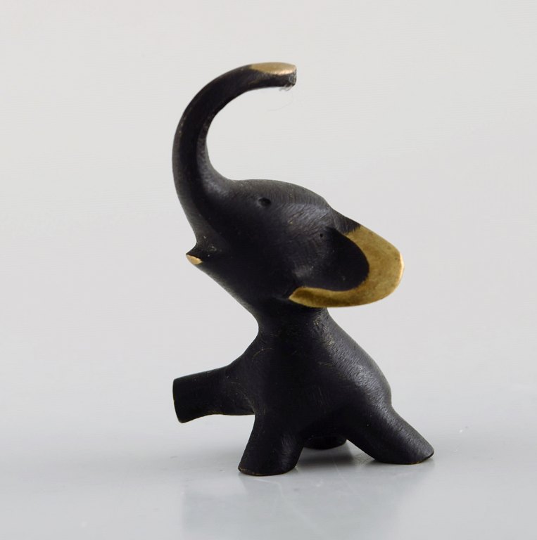 Walter Bosse, Austrian artist and designer (b. 1904, 1974) for Herta Baller. 
"Black gold line" elephant in bronze. 1950