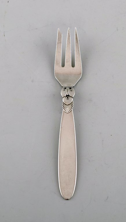 Georg Jensen "Cactus" pastry fork in sterling silver. 10 pieces in stock.
