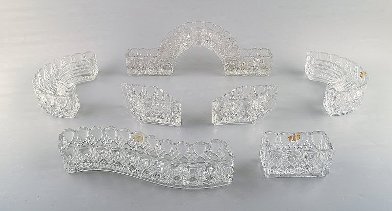 Val Saint-Lambert, Belgium. Seven decorative containers / bowls in crystal. Ca. 
1960.
