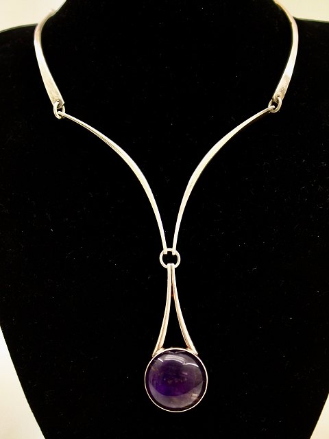 N E From sterling silver (925s) necklace with amethyst pendant