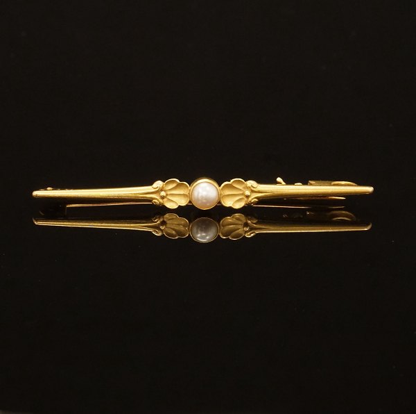 Georg Jensen Goldbrosche aus 18kt Gold. Periode: 1933-44. L:6cm