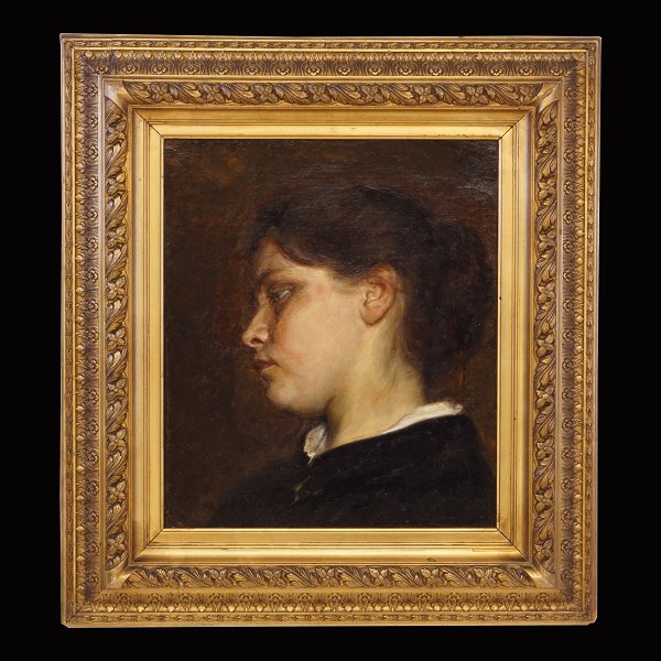 Julius Paulsen, 1860-1940, oil on canvas. Portrait of a lady. Signed and dated 
1894. Visible size: 36x30cm. With frame: 55x49cm