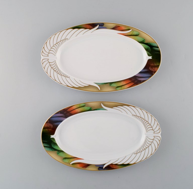 Paul Wunderlich for Rosenthal. Two "Mythos" porcelain serving dishes. 1980 / 
90