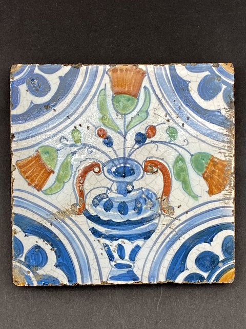 16th century polychrome Dutch tile