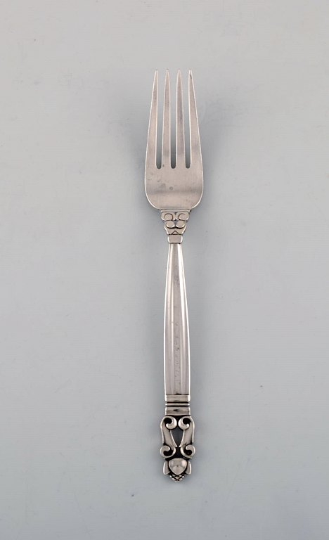 Georg Jensen "Acorn" lunch fork in sterling silver. Two pieces in stock.
