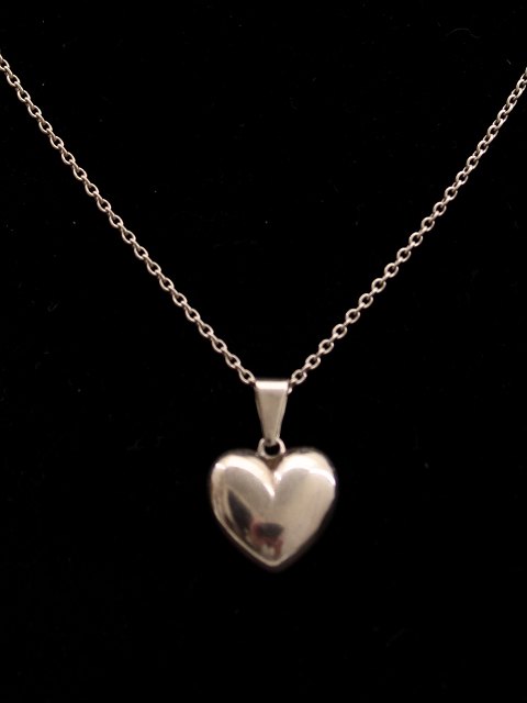 Sterling silver necklace 50 cm. with sterling silver heart