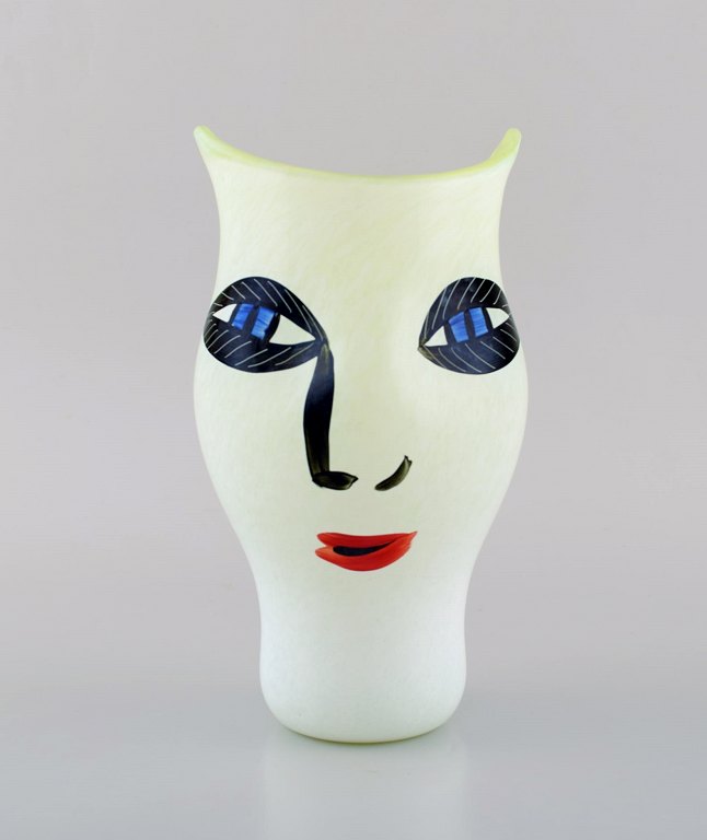 Ulrica Hydman Vallien for Kosta Boda, Sweden. Vase in mouth blown art glass 
decorated with women