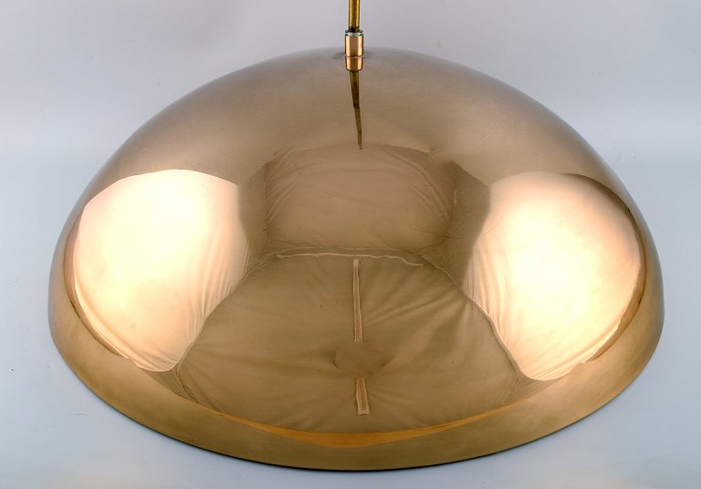 Hans Agne Jakobsson (1919-2009). Colossal brass ceiling lamp made by Markaryd, 
Sweden. Ca. 1970.
