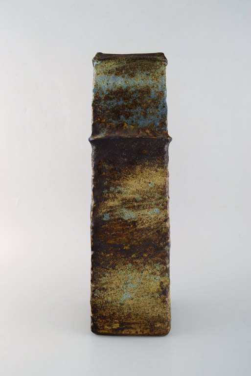 Michel Delmotte, Strasbourg. Large vase in glazed stoneware. Modernist design. 
Dated 1941.
