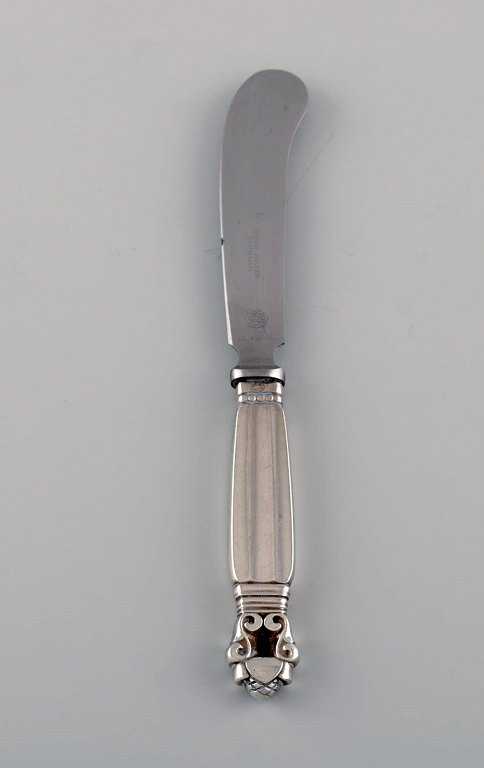 Georg Jensen Acorn butter knife in sterling silver and stainless steel.
