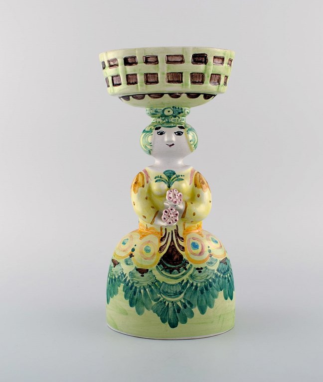 Bjørn Wiinblad 1918-2006. Figure of glazed ceramics in the form of woman. Dated 
1983.
