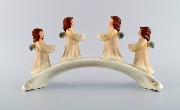 Goebel, West Germany. Advent candle holder with angels in porcelain. Dated 1971.
