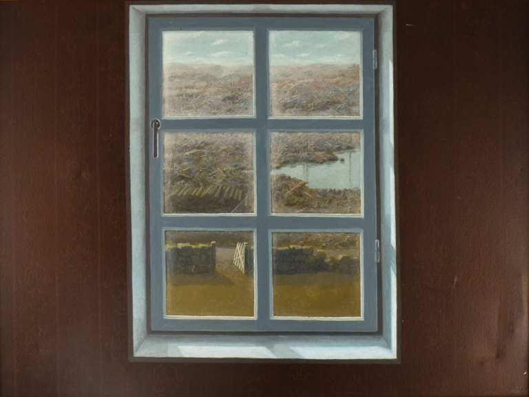 Berne Nilsson, Sweden. Oil on canvas. Window. Dated 1978.
