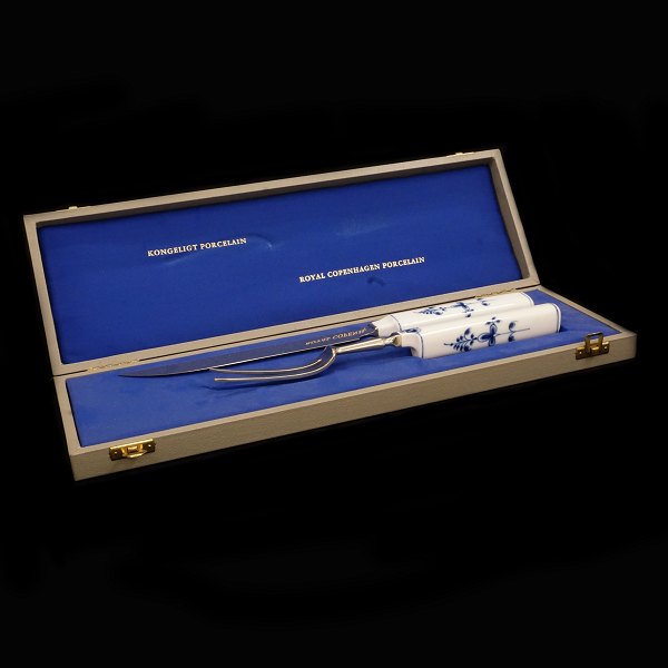 Royal Copenhagen blue fluted precutter set. Knife L: 35cm