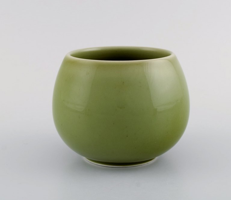 Royal Copenhagen jar in glazed stoneware. Beautiful celadon glaze. Danish 
design, mid 20th century.
