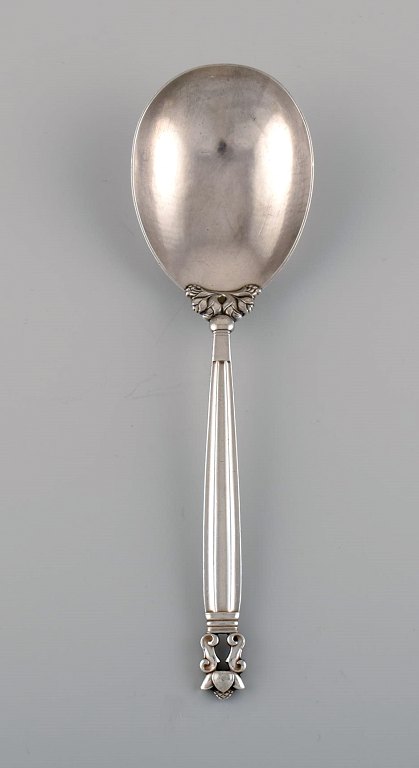 Georg Jensen Acorn serving spoon in sterling silver.
