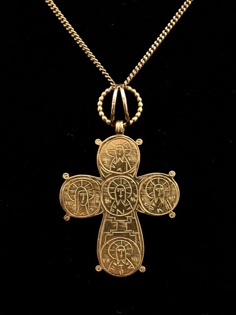 18 carat gold necklace 45.5 cm. and Dagmar cross